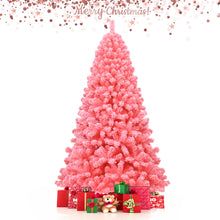 Load image into Gallery viewer, Gymax 4.5/6.5/7.5 FT Artificial Snow Flocked Pink Christmas Tree Unlit Xmas PVC Tree