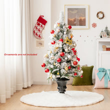 Load image into Gallery viewer, Gymax 4 FT Pre-lit Christmas Entrance Tree Snow Flocked Xmas Tree w/ LED Lights