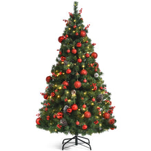 Load image into Gallery viewer, Gymax 5/6/7 FT Pre-lit Artificial Christmas Tree Hinged Xmas Tree Holiday Decoration