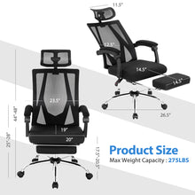 Load image into Gallery viewer, Gymax High Back Office Chair Mesh Reclining Executive Chair w/ Retractable Footrest