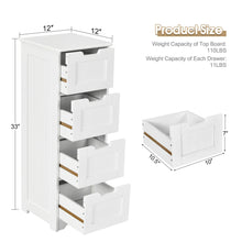 Load image into Gallery viewer, Gymax Bathroom Floor Cabinet Free-Standing Side Storage Organizer w/ 4 Drawers