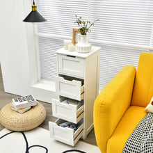 Load image into Gallery viewer, Gymax Bathroom Floor Cabinet Free-Standing Side Storage Organizer w/ 4 Drawers