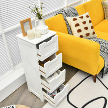 Load image into Gallery viewer, Gymax Bathroom Floor Cabinet Free-Standing Side Storage Organizer w/ 4 Drawers
