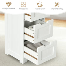 Load image into Gallery viewer, Gymax Bathroom Floor Cabinet Free-Standing Side Storage Organizer w/ 4 Drawers