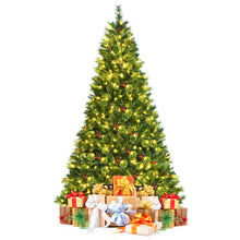 Load image into Gallery viewer, Gymax 6/7/8 FT Artificial Pre-Lit Christmas Tree Hinged Xmas Tree w/ Warm LED Lights