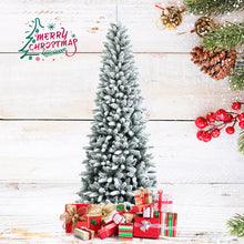 Load image into Gallery viewer, Gymax 4.5/6.5/7.5 FT Artificial Slim Christmas Tree Unlit Snow-Flocked Xmas Pencil Tree