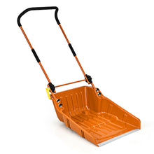 Load image into Gallery viewer, Gymax 24'' Folding Poly Snow Shovel Snow Pusher w/Wheels U-Shape Handle