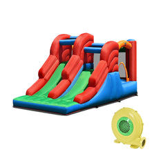 Load image into Gallery viewer, Gymax Inflatable Double Slide Bounce House Bouncy Castle w/ 480W Blower