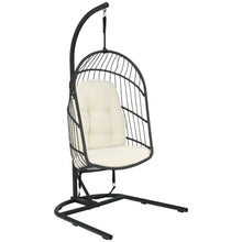 Load image into Gallery viewer, Gymax Hanging Hammock Egg Chair Patio Rattan Swing Chair w/ Stand & Cushions