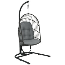 Load image into Gallery viewer, Gymax Hanging Hammock Egg Chair Patio Rattan Swing Chair w/ Stand & Cushions