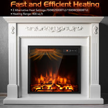 Load image into Gallery viewer, Gymax 18 inch Electric Fireplace Insert Freestanding & Recessed 1500W Stove Heater