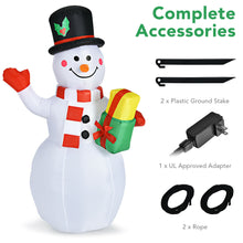 Load image into Gallery viewer, Gymax 5ft Inflatable Christmas Snowman Indoor Outdoor Blow Up Decor w/ LED Light