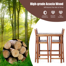 Load image into Gallery viewer, Gymax 3PCS Patio Acacia Wood Bar Table & Stool Set Outdoor Dining Bistro Set