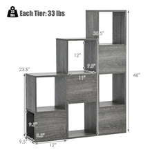 Load image into Gallery viewer, Gymax Bookshelf Free Combination Bookcase Storage Organizer Display Shelf Grey