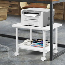 Load image into Gallery viewer, Gymax 2-Tier Rolling Under Desk Printer Cart Machine Stand Storage Rack White