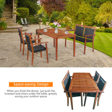 Load image into Gallery viewer, Gymax 4PCS Patio Dining Set Acacia Wood Rattan Furniture Set w/ Umbrella Hole