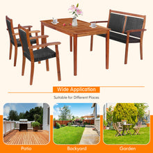 Load image into Gallery viewer, Gymax 4PCS Patio Dining Set Acacia Wood Rattan Furniture Set w/ Umbrella Hole