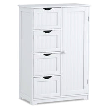 Load image into Gallery viewer, Gymax Storage Floor Cabinet Organizer Cupboard w/ 4 Drawers Adjustable Shelf White