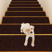 Load image into Gallery viewer, Gymax 15 PCS Slip-resistant Stair Mats 30'' x 8'' Non-Slip Stair Treads Carpet
