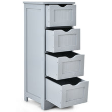 Load image into Gallery viewer, Gymax Bathroom Floor Cabinet Free Standing Storage Side Organizer W/4 Drawers Grey