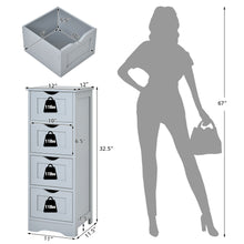 Load image into Gallery viewer, Gymax Bathroom Floor Cabinet Free Standing Storage Side Organizer W/4 Drawers Grey