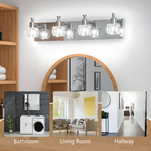 Load image into Gallery viewer, Gymax 4-Lights Modern Bathroom Vanity Light Crystal Wall Sconce Bathroom Light Fixture
