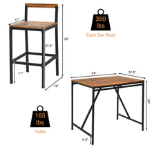 Load image into Gallery viewer, Gymax 5PCS Patio Bar Table Set PE Rattan High-Dining Bistro Set w/ Acacia Wood Top