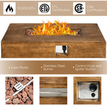 Load image into Gallery viewer, Gymax 48 x27-inch Outdoor Gas Fire Pit Table 50,000 BTU W/ Lava Rocks & Cover