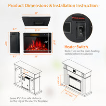 Load image into Gallery viewer, Gymax 28'' Electric Fireplace Recessed 900/1350W Fireplace Heater w/ Remote Control