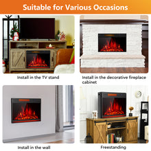 Load image into Gallery viewer, Gymax 28'' Electric Fireplace Recessed 900/1350W Fireplace Heater w/ Remote Control