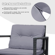 Load image into Gallery viewer, Gymax 3PCS Rattan Rocking Chair Table Set Patio Furniture Set w/ Grey Cushions