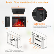 Load image into Gallery viewer, Gymax 25'' Electric Fireplace Recessed 900/1350W Fireplace Heater w/ Remote Control