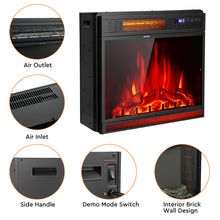 Load image into Gallery viewer, Gymax 25'' Electric Fireplace Recessed 900/1350W Fireplace Heater w/ Remote Control