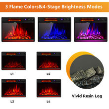 Load image into Gallery viewer, Gymax 25'' Electric Fireplace Recessed 900/1350W Fireplace Heater w/ Remote Control