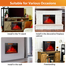 Load image into Gallery viewer, Gymax 25'' Electric Fireplace Recessed 900/1350W Fireplace Heater w/ Remote Control