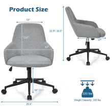 Load image into Gallery viewer, Gymax Linen Accent Office Chair Adjustable Rolling Swivel Task Chair w/Armrest