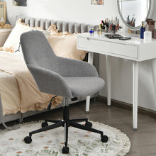 Load image into Gallery viewer, Gymax Linen Accent Office Chair Adjustable Rolling Swivel Task Chair w/Armrest