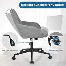 Load image into Gallery viewer, Gymax Linen Accent Office Chair Adjustable Rolling Swivel Task Chair w/Armrest