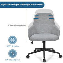 Load image into Gallery viewer, Gymax Linen Accent Office Chair Adjustable Rolling Swivel Task Chair w/Armrest