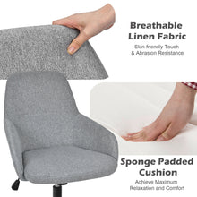 Load image into Gallery viewer, Gymax Linen Accent Office Chair Adjustable Rolling Swivel Task Chair w/Armrest