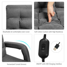 Load image into Gallery viewer, Gymax Folding Lazy Sofa Floor Chair Sofa Lounger Bed with Armrests and Pillow Grey