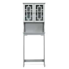 Load image into Gallery viewer, Gymax Grey Bathroom Over The Toilet Space Saver Storage Cabinet Organizer Shelf