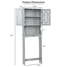Load image into Gallery viewer, Gymax Grey Bathroom Over The Toilet Space Saver Storage Cabinet Organizer Shelf