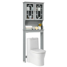 Load image into Gallery viewer, Gymax Grey Bathroom Over The Toilet Space Saver Storage Cabinet Organizer Shelf