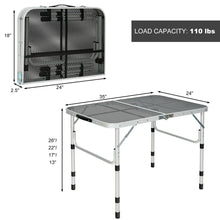 Load image into Gallery viewer, Gymax Folding Grill Table for Camping Lightweight Aluminum Metal Grill Stand Table