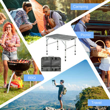 Load image into Gallery viewer, Gymax Folding Grill Table for Camping Lightweight Aluminum Metal Grill Stand Table