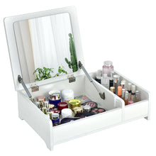Load image into Gallery viewer, Gymax 2-in-1 Vanity Dresser w/ Flip-Top Mirror Tabletop Storage Box Makeup Laptop White