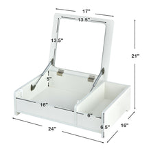 Load image into Gallery viewer, Gymax 2-in-1 Vanity Dresser w/ Flip-Top Mirror Tabletop Storage Box Makeup Laptop White