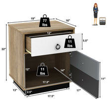 Load image into Gallery viewer, Gymax 2PCS Nightstand with Drawer and Storage Cabinet Wooden Sofa Side Table End Table