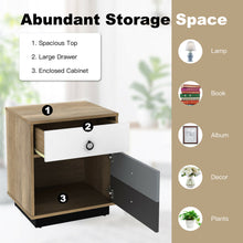 Load image into Gallery viewer, Gymax 2PCS Nightstand with Drawer and Storage Cabinet Wooden Sofa Side Table End Table